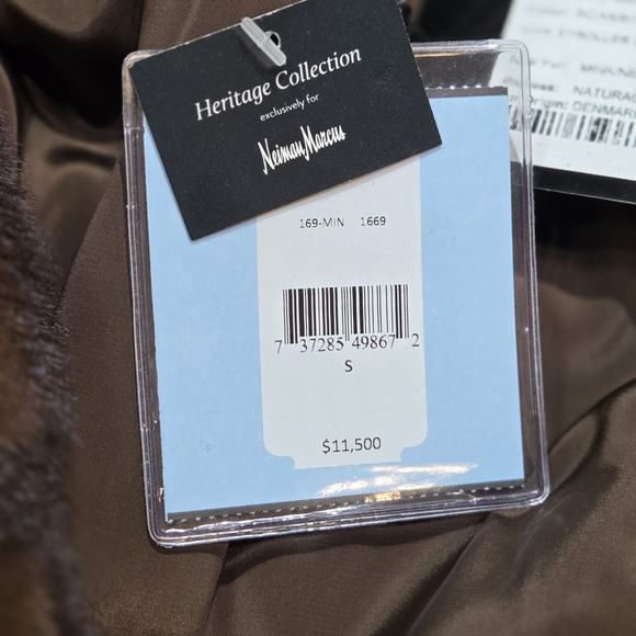 Luxurious Coat By MANAKA, NWT Women's Real Mink Fur, Scanbrown, Sz S - Picture 11 of 15